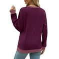 thumbnail image 3 of Busydd Sweatshirt for Women Trendy Solid Color Crewneck Sweatshirt Casual Pullover Long Sleeve Tops for Women Versatile Comfy Fall Sweatshirts for Women M, 3 of 5