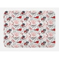 thumbnail image 1 of Modern Bath Mat, Sport Shoes Sneakers Hobby Casual Fashion Teenage Old School Illustration, Non-Slip Plush Mat Bathroom Kitchen Laundry Room Decor, 29.5 X 17.5 Inches, Vermilion White Grey, Ambesonne, 1 of 2
