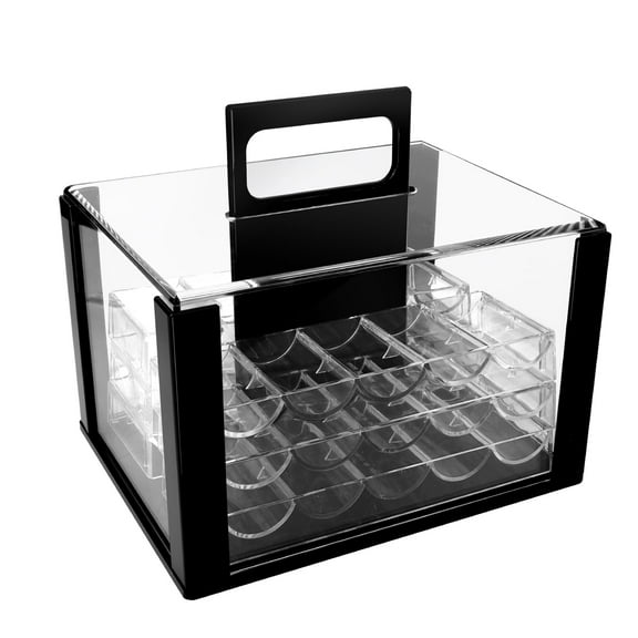GSE Games & Sports Expert Poker Chip Cases, Casino Grade Acrylic Poker Chips Holder with 6 Poker Chip Trays for Any Thickness Chips (Holds 600 Chips)