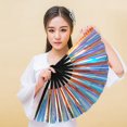 thumbnail image 4 of CSChome Folding Fan Folding Performance Prop: 13 Ribs Brilliant Color Transparent 13 Inch Large Shining Rave Hand Perfect Birthday Gift, 4 of 7