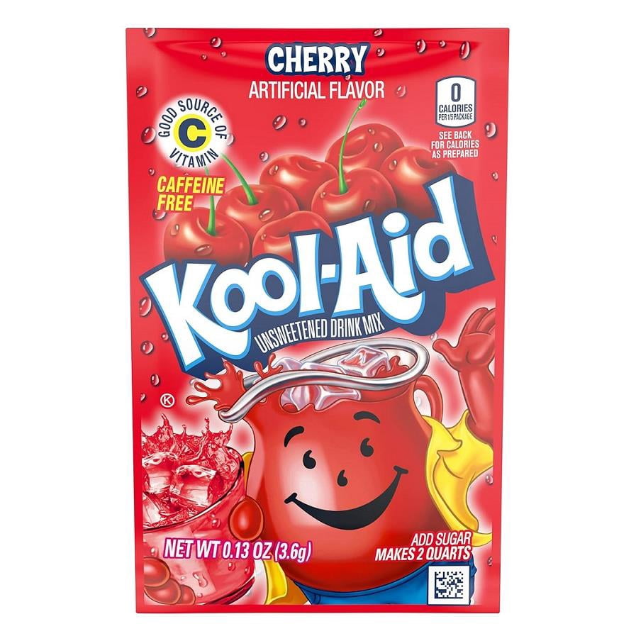 Kool-Aid Unsweetened Drink Mix Variety Pack, Assorted Fruity Flavors (Tropical Punch, Cherry, Blue Raspberry Lemonade, Strawberry & Lemon-Lime) Party & Family Drink - 30-Pack Bundle
