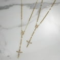 thumbnail image 4 of 4mm Cross Rosary Unisex Adult Chain Necklace 10K Yellow Gold, All Sizes - GOLDUM NYC, 4 of 5