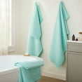 thumbnail image 3 of TOWN & COUNTRY BASICS 4-Piece Waffle Woven Terry Stripe Bath Towel Set, 30x56-Inch, 100% Cotton, Quick Dry, Aqua, 3 of 8