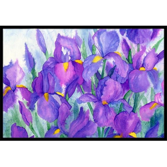 Purple and Yellow Iris Doormat 18x27