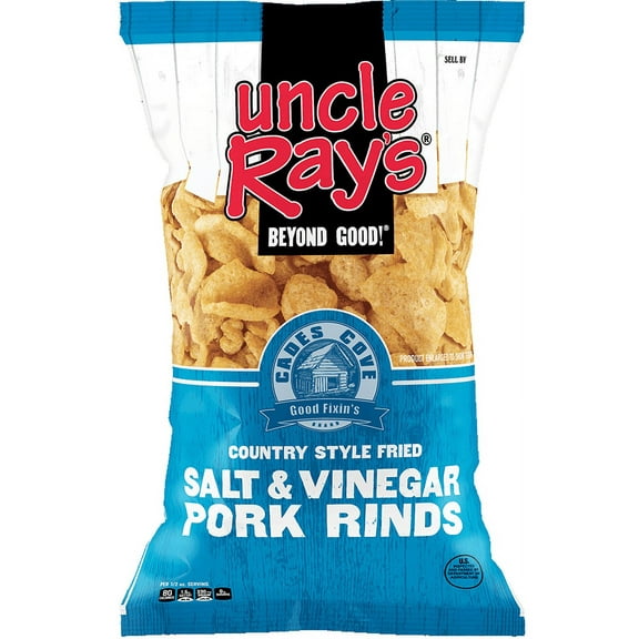 Uncle Ray's Salt & Vinegar Pork Rinds, 2.29 oz (Pack of 12)