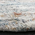 thumbnail image 3 of SAFAVIEH Berber Taegan Abstract Polyester Shag Area Rug, Blue Rust/Ivory, 8' x 8' Round, 3 of 8
