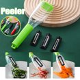 thumbnail image 2 of CAROOTU Vegetable Peeler with Container Stainless Steel Fruit Slicer with 3 Replacement Blades Kitchen Supply, 2 of 7