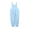 thumbnail image 2 of Girls Linen Romper Jumpsuit Casual Sleeveless Overalls Playwear Summer Outfit Comfortable Breathable Toddler, 2 of 3