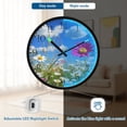 thumbnail image 5 of Voice Activated Clock with Glow Light 12 Inch Large Silent Wall Clock Battery Operated for Home Decor Colorful Field Of Wildflowers, 5 of 8