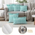 thumbnail image 5 of Outdoor Pillow Covers 20x12 Set of 2, Turquoise Waterproof Patio Throw Pillow Covers for Couch Sofa Chair, Modern Abstract Art Ombre Striped Decorative Pillowcases for Throw Pillows, 5 of 9