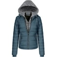 thumbnail image 1 of BodiLover, Women's, Hooded Utility Lightweight Jacket With Zipper and Flannel Lining, Olive, S, 1 of 4