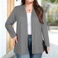thumbnail image 2 of Sevevn Women's Open Front Long Sleeve Lightweight Loose Cardigan with Pockets Gray M, 2 of 8