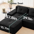 thumbnail image 6 of FFH U-Shaped Sectional Sofa with Ottoman, Oversized 150" Cloud Couch with 17.7" Seat Height, Modern Sofa Set for Living Room (Black, 4 Seater with 2 Ottoman), 6 of 15