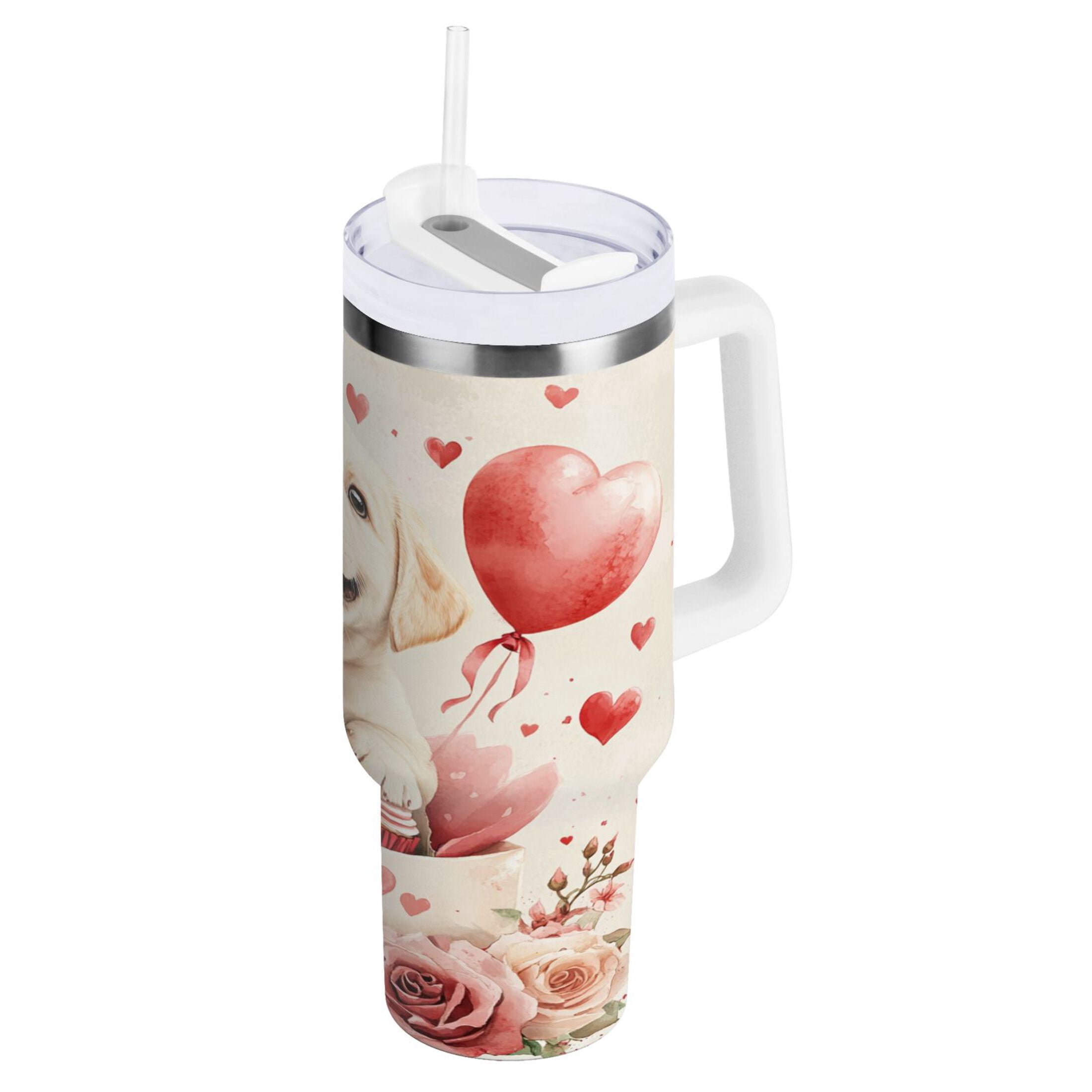BZSMCE Tumbler 40oz Insulated Stainless Creative Cute Labrador Baby Pattern Steel Water Bottles