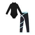 thumbnail image 3 of ZDHoor Girls 2Pcs Sports Dance Outfit Set Long Sleeve Leotard with Leggings for Gymnastics Workout Light Blue 11-12, 3 of 7