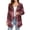 Berry Plaid, variant on Women Lightweight Open Front Draped Cardigan Casual Cover Up, M, Long Sleeve Asymmetrical Hem Layering Jacket, Soft Stretch Outwear for Travel Daily Wear, Pink Black Argyle Print