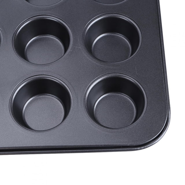Cupcake Pan, Multiple application Cake DIY Cooking Tools Bakeware, Kitchen Bakeware Cupcake Baking Cups for Home Gold,Black