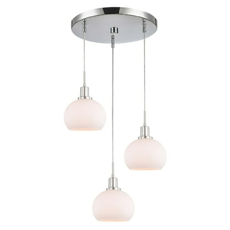 

Woodbridge Lighting Austin 3-Light Glass LED Cluster Pendant in Chrome/Opal