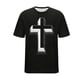 thumbnail image 5 of Camisas de Manga Corta de los Hombres Casual Pascua-Impresión Suelta Deportes Elásticos Cuello Redondo, Suave Blusa de Poliéster Spandex, 5 of 6