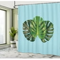 thumbnail image 4 of Ambesonne Exotic Jungle Shower Curtain, Monstera Leaves Print, 69"Wx84"L, Dark Green Pale Blue, 4 of 4