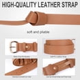 thumbnail image 5 of Women's Black Leather Jeans Belt Waist Casual Belt for Pants Shorts with Black Metal Buckle, 5 of 6
