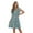 Sage, variant on Women's Ruffled Ditsy Floral Surplice Mini Dress with Sheer Overlay and No Stretch Bodice 60% Polyester Fabric