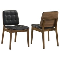 Redbridge Upholstered Dining Side Chair Black and Natural Walnut (Set of 2)