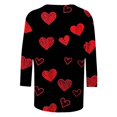 thumbnail image 4 of Kaondbfi Valentine Shirts for Women Love Heart Tshirt Valentine's Tee Shirt Casual Lover 3/4 Sleeve Sleeve Tops Surprise Gifts for Your Dear, 4 of 5