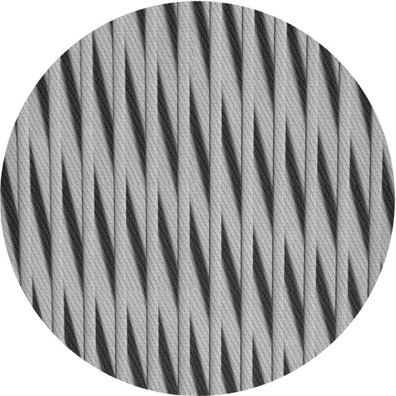 Ahgly Company Indoor Round Patterned Silver Gray Area Rugs, 4' Round