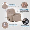 thumbnail image 2 of H.VERSAILTEX 1-Piece Jacquard Spandex Recliner Stretch Slipcover, Sand, 2 of 7