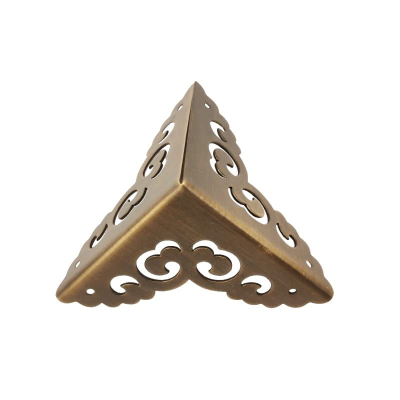 Antique Brass Corner Protectors Guards Bronze Wooden Box Corner Desk Edge Covers Decorative Corner Brackets for Furniture (4,80mm)