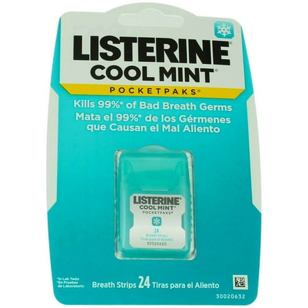 Listerine PocketPaks Breath Strips, Cool Mint, 24 Ct (10 pack)