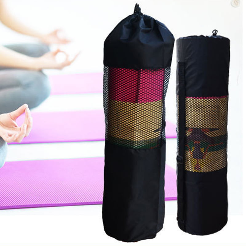 Black Yoga Backpack Yoga Mat Bag Waterproof Backpack Nylon Pilates Carrier Mesh