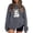 Grey, variant on Women Halloween Sweatshirts Crewneck Ghost Print Spooky Season Cozy Sweaters Loose Long Sleeve Y2K Outfits Winter Pullover Tops Grey L