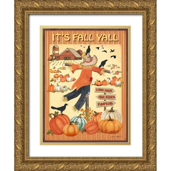 Phillips, Anita 25x32 Gold Ornate Wood Framed with Double Matting Museum Art Print Titled - Its Fall Yall II