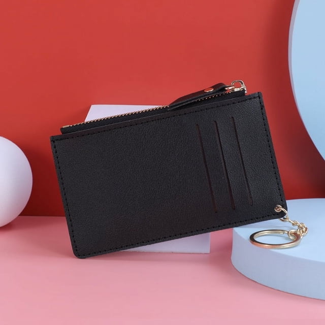 Monedero con llavero para mujer Laklulu, billetera minimalista con bolsillo frontal delgado y bloqueo RFID, tarjetero, monedero y monedero