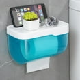 thumbnail image 4 of Caja de pañuelos de baño 2 en 1, soporte para teléfono y tableta, sin perforaciones, moderna, sólida, A++ Azul l, 4 of 8