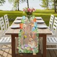 thumbnail image 4 of Table Runners 72 Inches Long Dress Scarves, Happy Easter Bunny Farmhouse Kitchen Table Runner, Coffee Tablerunners, Spring Floral Wooden Sage Green Plaid 14x72 Inch, 4 of 9