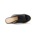 thumbnail image 4 of BLISSFUL STEP Women's Shoes Wedge Heel Open Toe Espadrille Platform Mules Black 9, 4 of 8