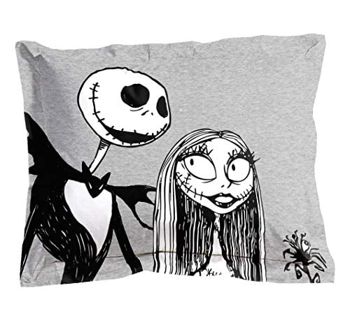 Fade Resistant Microfiber Super Soft Kids Bedding Features Jack Skellington and Sally Disney Nightmare Before Christmas Moonlight Full/Queen Comforter & Sham Set Official Disney Product