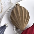 thumbnail image 4 of 2 bolas de cono navideñas de terciopelo flocado, colgantes de plástico irrompible, adornos reutilizables para árbol de Navidad, 4 of 5