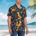 thumbnail image 5 of Fotbe Colorful Fox Hawaiian Shirt for Men Unisex Summer Beach Casual Short Sleeve Cotton Linen Button Down Shirts-Large, 5 of 9