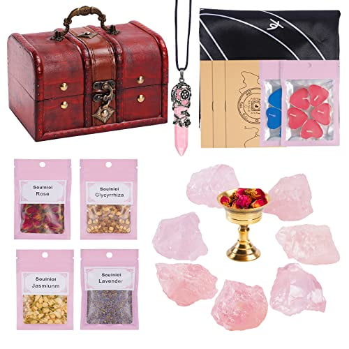 MintLimit 28 Pcs Rose Quartz Crystals Kit, Soulnioi Crystals and Healing Stones for Attract Love Self Love Healing Crystal with Gift Wooden Box for Wicca Beginners Reiki Yoga Meditation - Walmart.com