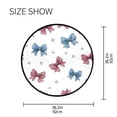 thumbnail image 5 of 36.2 Inch Round Floor Mat Red and Blue Stripes Bows Carpet Decor Rug for Living Room Bedroom, 5 of 6