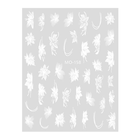 Happydeer Nail Sticker Elegant Hand-Painted Flower Butterfly Long-Lasting Ins Style Nail Art Decals Women Accessories