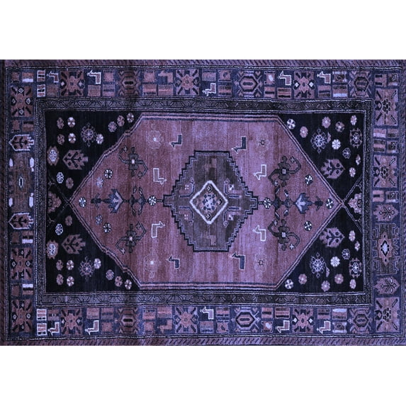 Ahgly Company Machine Washable Indoor Rectangle Persian Blue Traditional Area Rugs, 2' x 3'