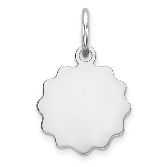 925 Sterling Silver Polished Engraveable Disc Charm 16x11mm Wide Pendant Necklace for Women