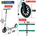 thumbnail image 4 of Madd Gear Folding Commuter Scooter for Adults & Teens – Kruzer 200 –  White/Teal, 4 of 12