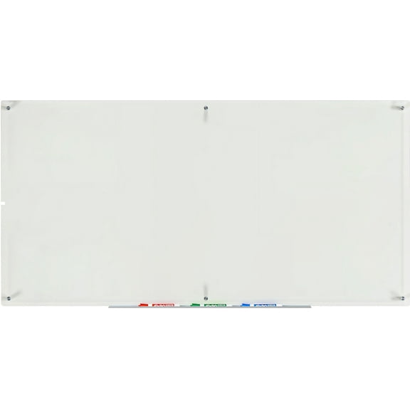 Audio-Visual Direct Clear Glass Dry-Erase Board Set - 6' x 4' - Includes Hardware & Marker Tray (Non-Magnetic)