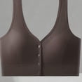 thumbnail image 5 of Women's Wide Strap Front Snap Comfortable Bra, Stretchy Wireless Daily Wear Bralette Coffee One Size, 5 of 5
